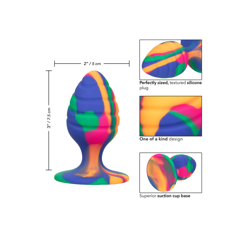 Cheeky Medium Swirl Tie Dye – Colorful Medium Butt Plug Secondary image