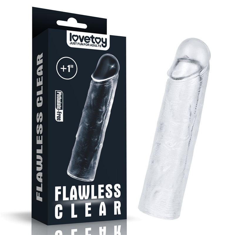 Clear Penis Extender Sleeve Plus One Inch > Sex Toys For Men > Penis Sleeves Main image