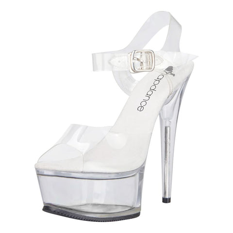 Clear Platform Sandal With Quick Release Strap And 6 Inch Heel Heels