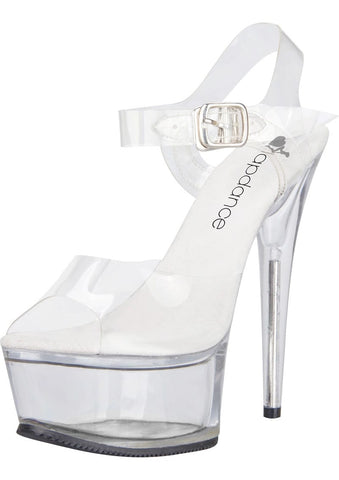 Clear Platform Sandal With Quick Release Strap And 6 Inch Heel 7 Heels