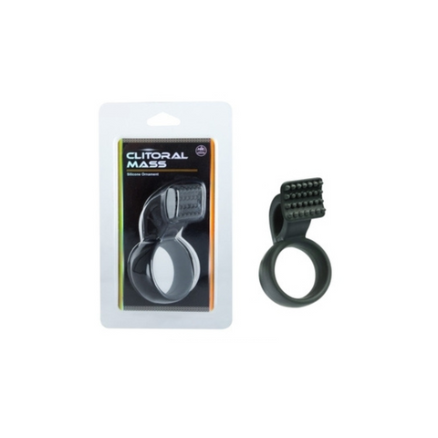 Clitoral Mass C-Ring Silicone Vibrating Black Ring for Longer Harder Orgasms COCK RINGS