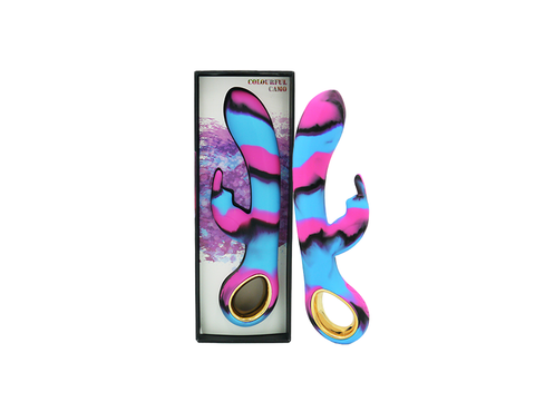 Colourful Camo Dini Vibrator Blue with Heating and Ergonomic Design Vibrators