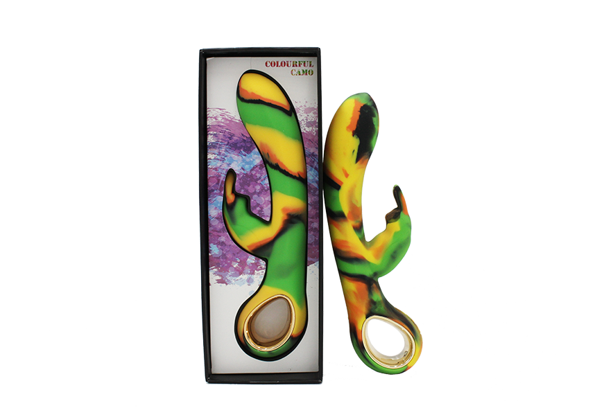 Colourful Camo Dini Vibrator Green with Heating Feature and Ergonomic Design Vibrators