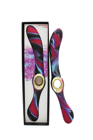 Colourful Camo Entice Rechargeable Double Ended Vibrator Blue Vibrators