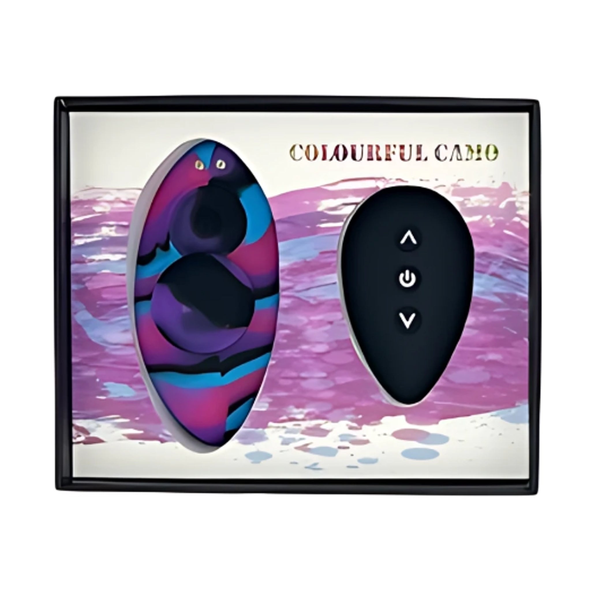Colourful Camo Remote Control Panty Vibrator retail packaging