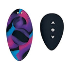 Colourful camo panty vibrator and remote control display