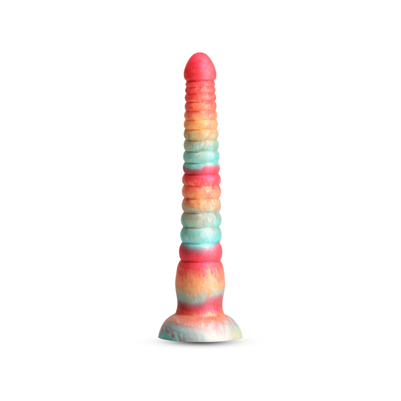 Colours Stacked 9 Inch Dildo Red and Gold Fantasy Toy > Dildos > Fantasy Main image