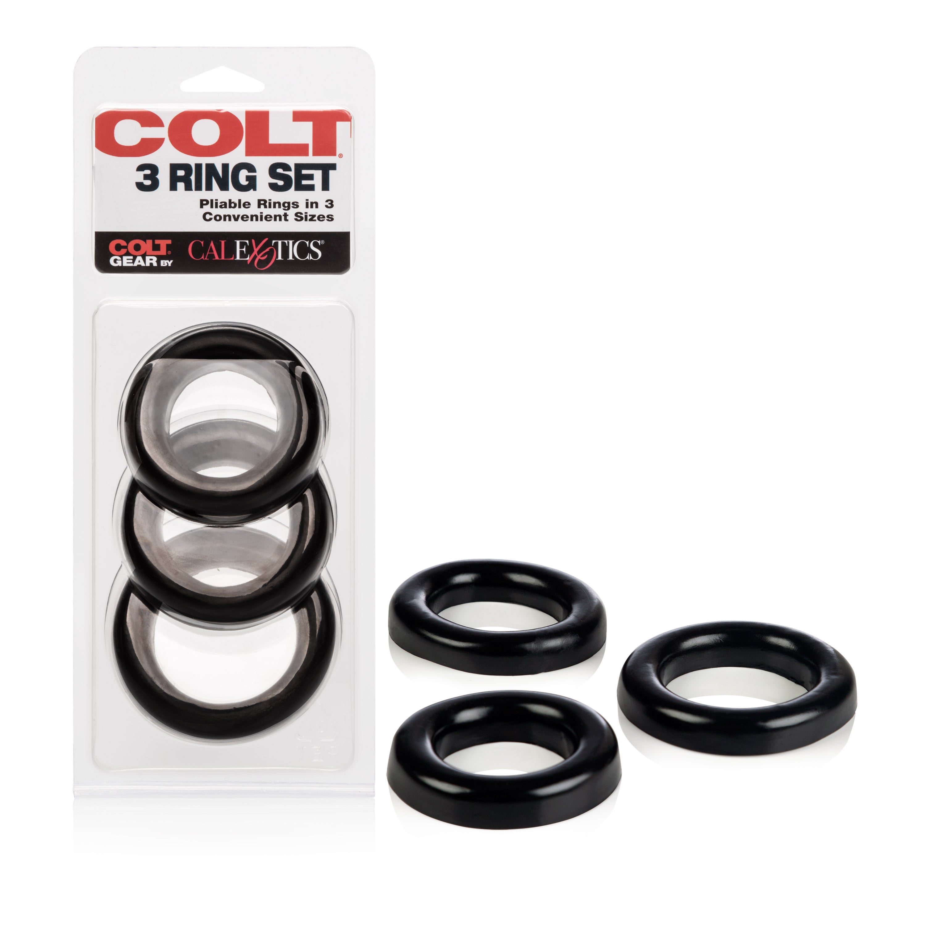 Colt 3 Ring Set – Pliable Rubber Rings in Three Sizes for Erection Stamina and Comfort > Cock Ring > Sets
