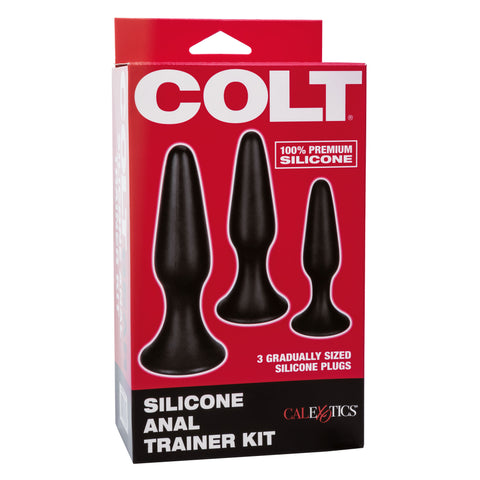 Colt Silicone Anal Trainer Kit 3 Gradually Sized Black Silicone Plugs > Anal Range > Butt Plug Kits