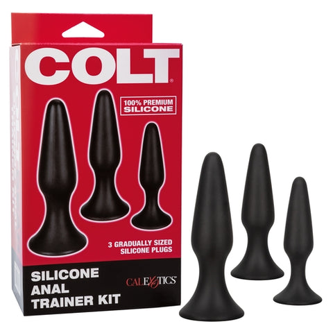 Colt Silicone Anal Trainer Kit 3 Gradually Sized Black Silicone Plugs > Anal Range > Butt Plug Kits