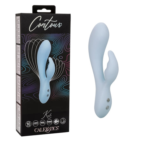 Contour Kali Flexible Dual Massager in Light Blue with 10 Vibration Functions and USB Rechargeable VIBRATORS-RABBIT