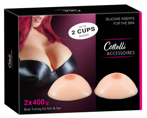 Cottelli Silicone Breasts 400 g Per Breast Up to 2 Cup Size Bigger Soft Skin-Friendly Inserts Bodyforms
