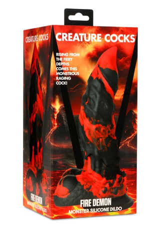 Creature Cocks Fire Demon (Red and Black) – 8.5 Inch Silicone Dildo Fantasy Dongs