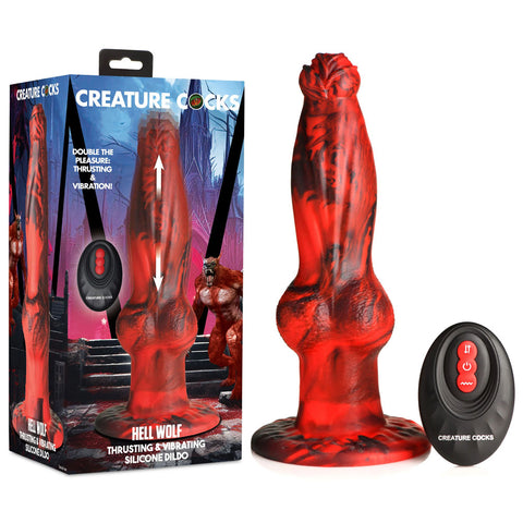 Creature Cocks Hell Wolf 8 Inch Thrusting Fantasy Dong Red Fantasy Dongs