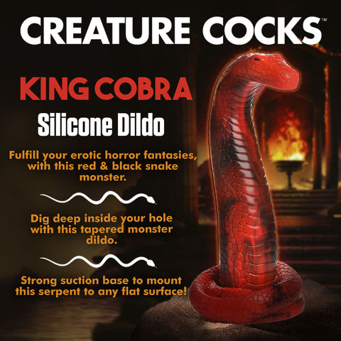 Creature Cocks King Cobra Silicone Dildo – Large Textured 12 Inch Silicone Dildo Fantasy Dongs