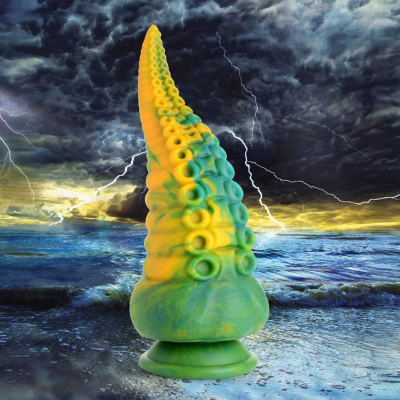 Creature Cocks Monstropus Tentacled 8.5 Inch Silicone Dildo (Marbled Green Yellow Blue) – Suction Cup Dildo > Dildos > Fantasy