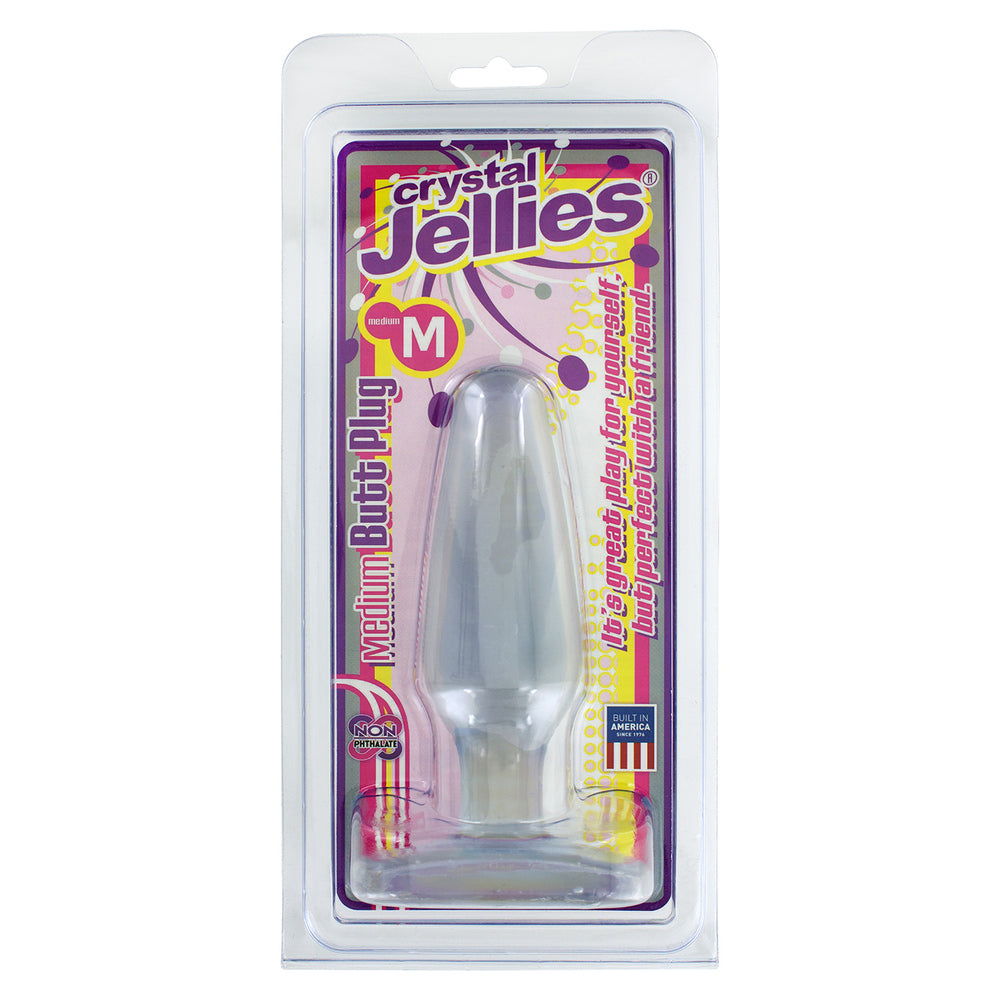 Crystal Jellies Medium Butt Plug Clear 5.5 Inch > Anal Range > Butt Plugs