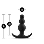 Anal Adventures Platinum Beaded Plug Black 7.6 Cm Black > Anal Range > Prostate Plugs