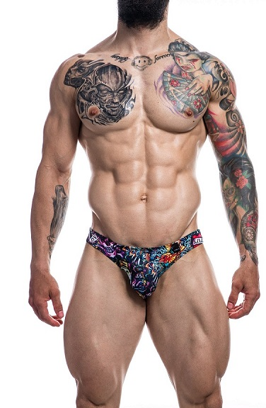 Cut 4 Men Low Rise Bikini Brief Tattoo Print Large > Clothes > Mens Briefs Main image