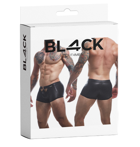 Cut For Men Peekaboo Mini Pants Large Black Mens G-Strings