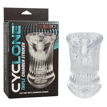 Cyclone Triple Chamber (Black) – Premium Masturbator Stroker Strokers - Manual