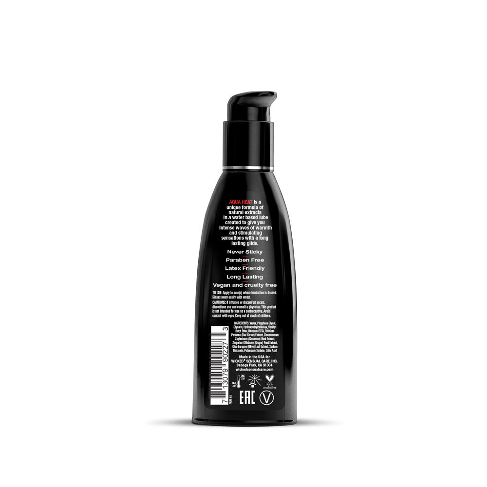 Wicked Aqua Heat Warming Water Based Lubricant 60ml 2 Ounce Bottle > Lube > Water Based