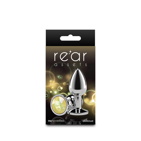 Rear Assets Silver Medium (Yellow Gem) Lightweight Chrome-Plated Aluminum Anal Plug Yellow > Anal Range > Jewel Butt Plugs