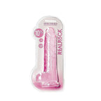 REALROCK Crystal Clear Realistic Dildo with Balls 10 Inch – Suction Cup - Pink > Dildos > Large Dildos