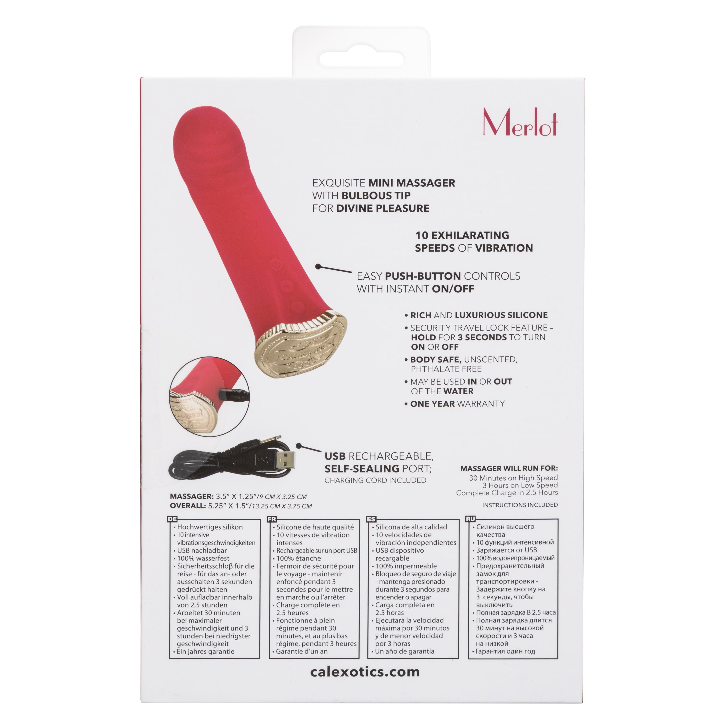 Uncorked Merlot Mini Massager Vibrator in Pink with 10 Speeds and 3-Inch Silicone Personal Vibrator > Vibrators > Mini Vibrators