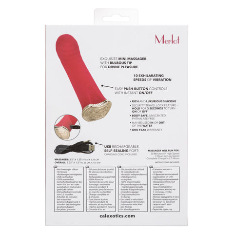 Uncorked Merlot Mini Massager Vibrator in Pink with 10 Speeds and 3-Inch Silicone Personal Vibrator > Vibrators > Mini Vibrators