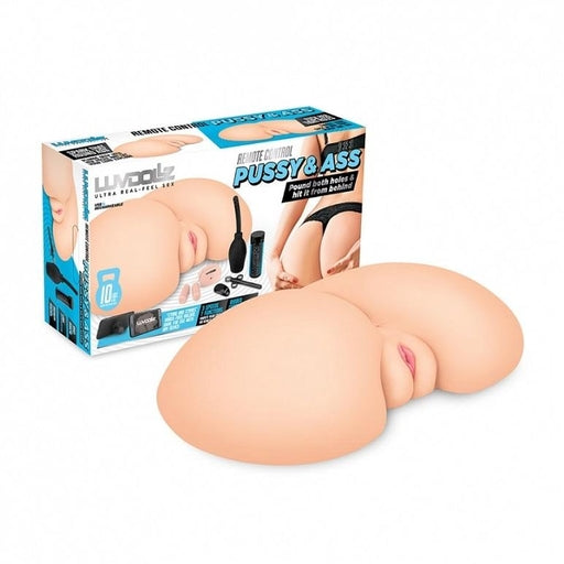 Luvdollz Remote Control Vibrating Pussy and Ass Masturbator Cream 8 Pounds Default Title DOLLS