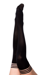 Danielle: Back in Black Thigh Highs. Petite to Plus Size