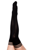 Kixies DanaLynn Black Ribbed Thigh High Stockings > Clothes > Hosiery > Stockings