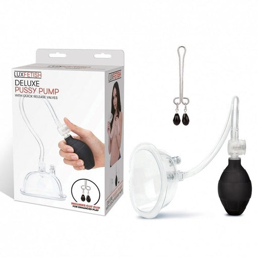 Deluxe Lux Fetish Pussy Pump with Clit Clamp for Intimate Play Pumps Female