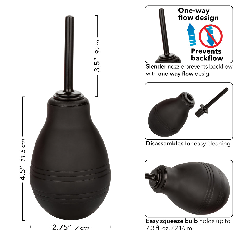 CalExotics One-Way Anal Douche with Black Leak-Proof Nozzle 7.3 fl. oz. Squeeze Bulb > Essentials > Douches