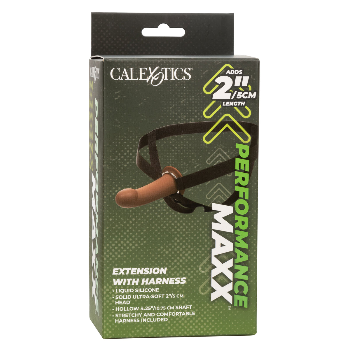 Performance Maxx Extension with Harness Brown 2 Inch Liquid Silicone Sleeve and Adjustable Straps > Dildos > Hollow Strap Ons