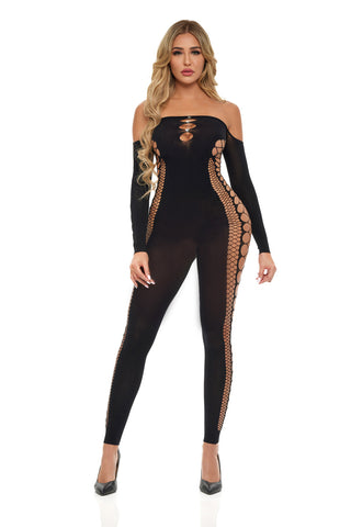 Diamond Drippin Bodystocking in Black for Elegant Intimate Wear Bodystocking