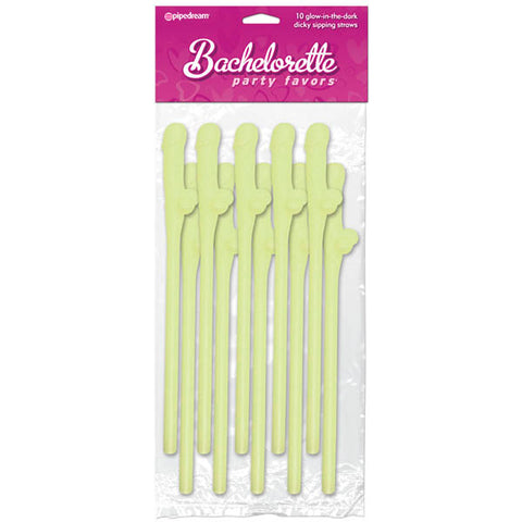 Dicky Sipping Straws Glow in the Dark Set of 10 Bachelorette Party Favors > Novelties > Party Supplies