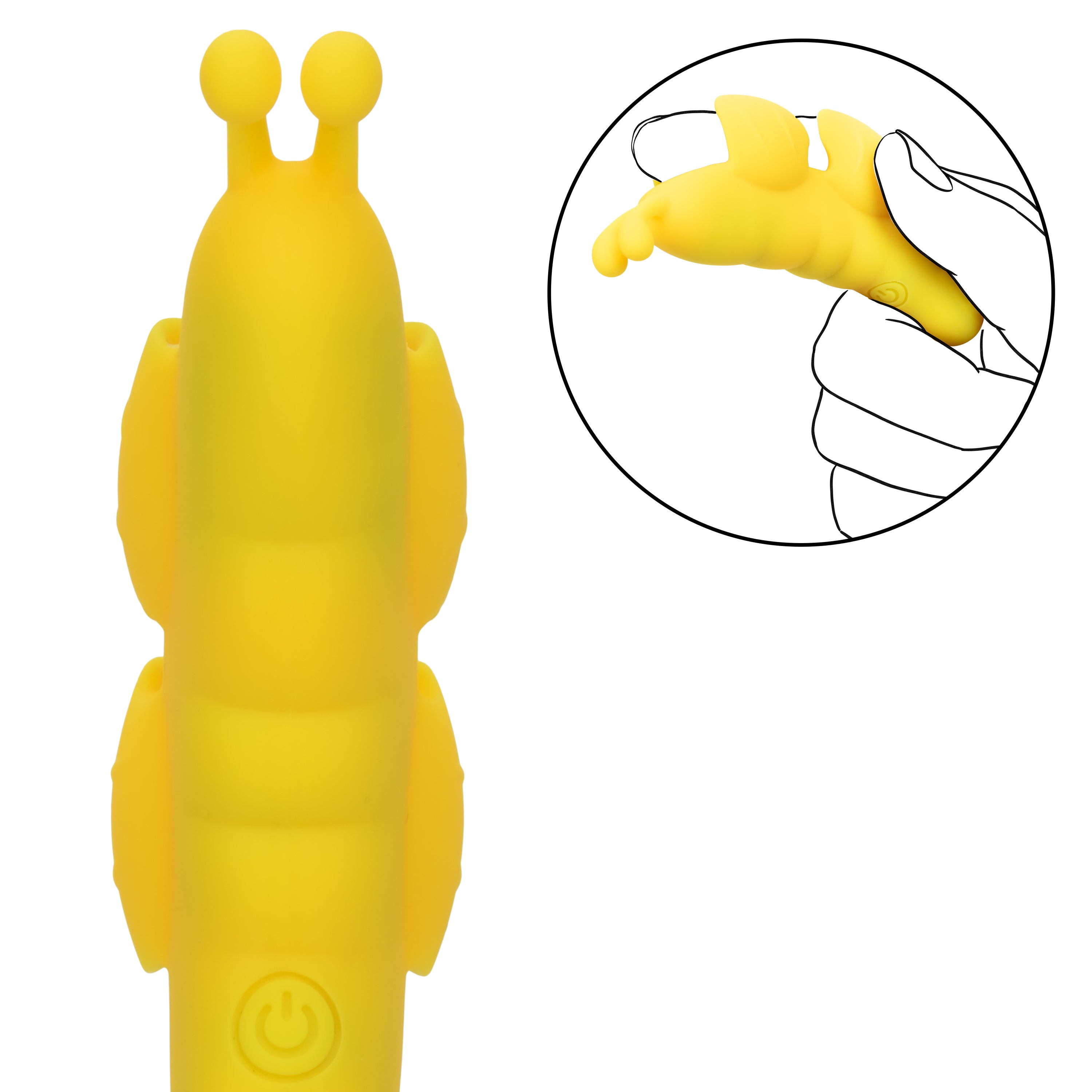 Neon Vibes The Butterfly Vibe Yellow Silicone Finger Teaser with 10 Functions and USB Rechargeable Finger Stimulator