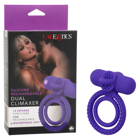 Silicone Dual Climaxer Vibrating Couples Enhancer Purple Waterproof Rechargeable > Sex Toys > Couples Toys