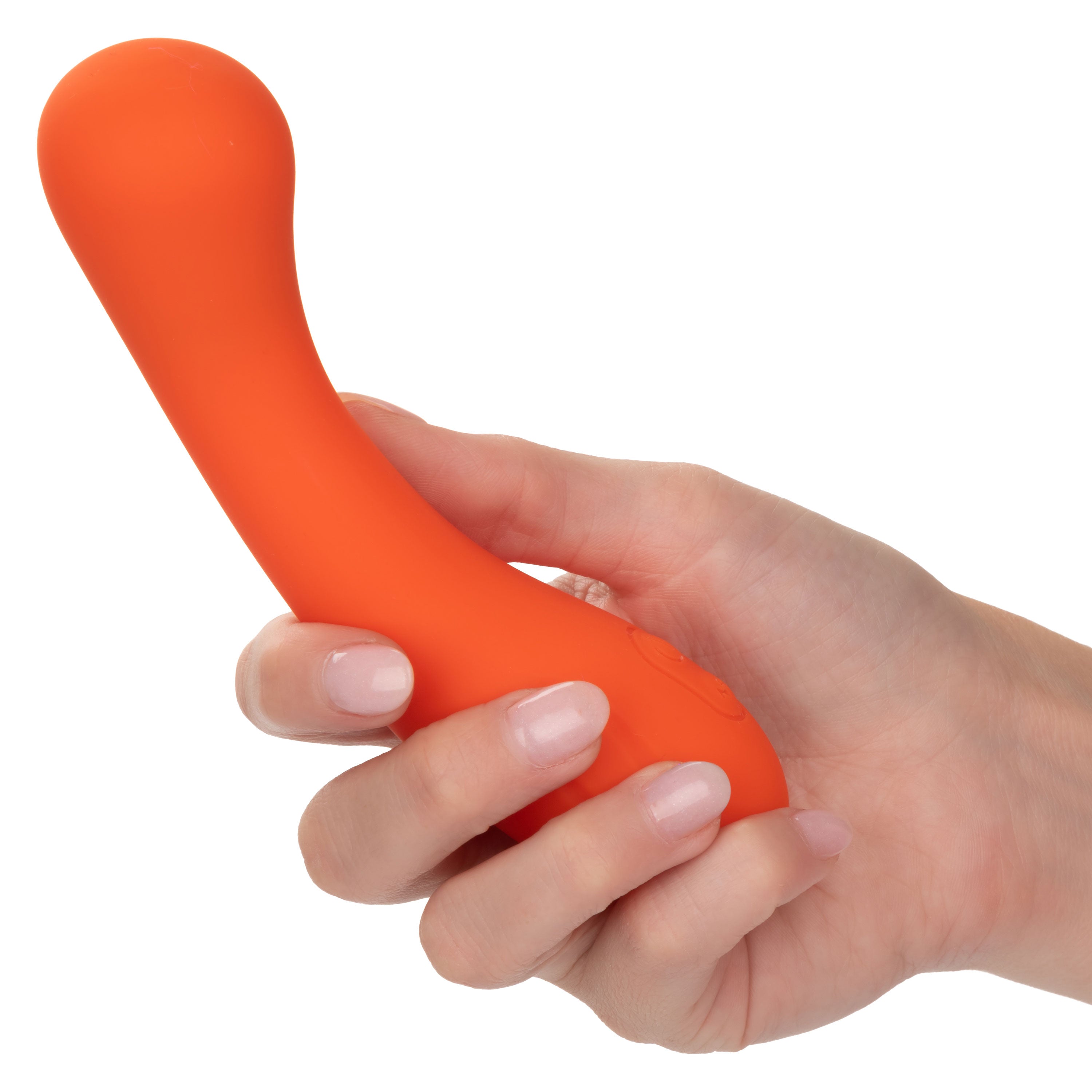 Stella Liquid Silicone G-Wand Vibrator in Orange with Flexible Neck and 12 Vibration Functions > Sex Toys For Ladies > G-Spot Vibrators