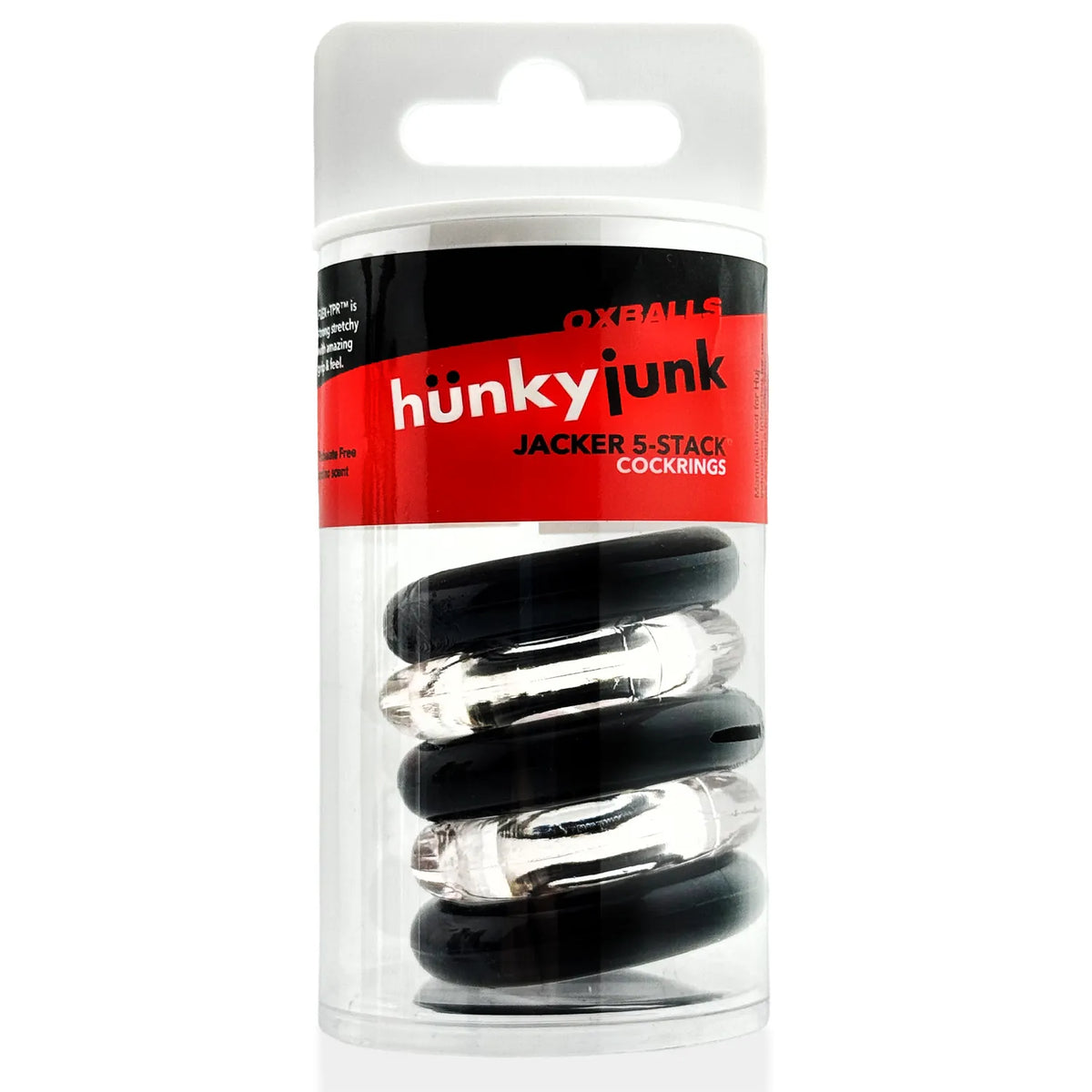 Jacker 5-Stack Five-Pack Tube Super-Strong Cockrings > Cock Ring > Sets
