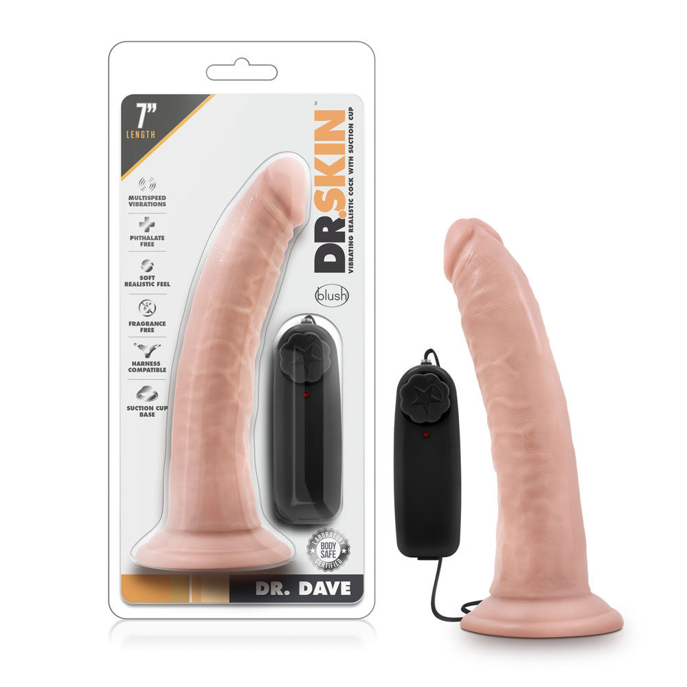 Dr Dave 7 Inch Realistic Vibrating Dildo with Suction Cup Secondary image