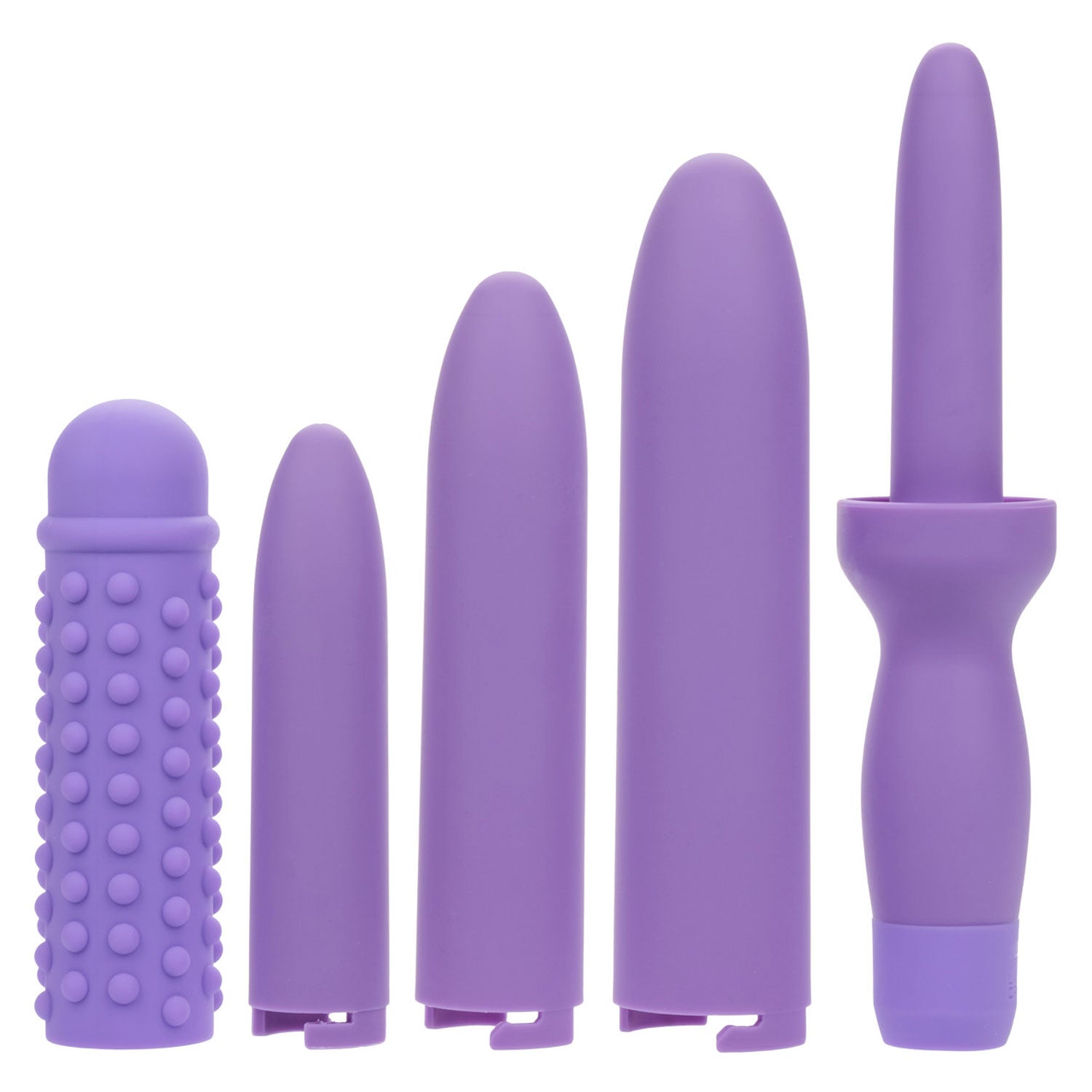 Dr. Laura Berman Dilators Set with Four Locking Sizes and Premium Silicone Textured Sleeve in Purple Secondary image