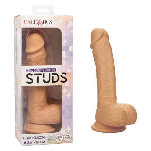 Dual Density Silicone Studs 6.25 Inch / 16 cm Ivory Realistic Flexible Design with Suction Cup Base > Dildos > Realistic Dildos Main image