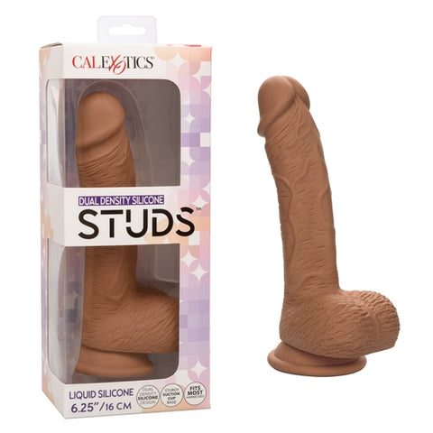 Dual Density Silicone Studs 6.25 Inch Brown > Realistic Dildos and Vibes > Realistic Dildos