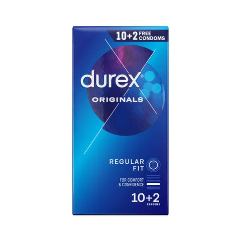 Durex Originals Regular Fit Condoms 10 Pack + 2 Free Latex Condoms Condoms