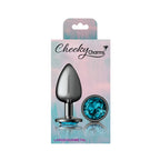 Cheeky Charms Round Jewel Butt Plug – Gunmetal or Silver, Metal Anal Plug with Gem (Small, Medium, Large) > Anal Range > Jewel Butt Plugs