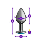 Cheeky Charms Gunmetal Round Butt Plug with Teal Jewel Medium > Anal Range > Jewel Butt Plugs