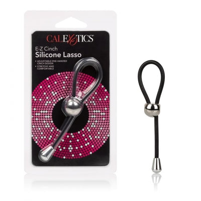 E-Z Cinch Silicone Lasso Adjustable Stretchy Pleasure Ring with Tightening Bead in Black > Cock Ring > Adjustable Main image